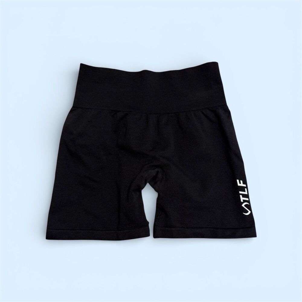 TLF Seamless Scrunch Butt Shorts - 2 Pair Gray & Black - Size Small